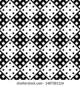 Star pattern background - monochrome abstract vector graphic design from curved stars