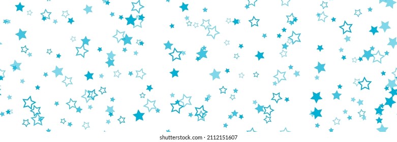 Star pattern background for wide banner. Seamless stars background. Vector illustration