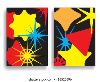 Star Pattern, Brochure  Design. Modern Art Posters. Vector Illustration