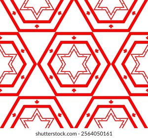 star pattern of canada flag for decoration. hexagon background. vector illustration