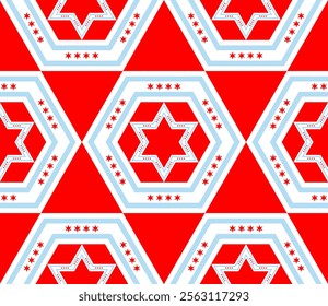 star pattern of chicago city flag for decoration. hexagon background. vector illustration