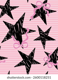 star pattern coquette girl magic