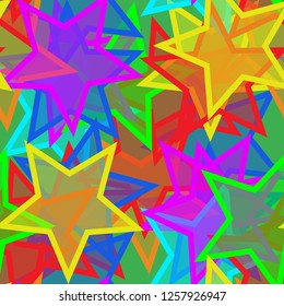 Star pattern of different color seamless wallpaper.