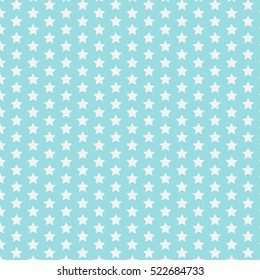 Star pattern. Funny blue print. Baby Background. Vector illustration with small white stars. Simple kids design. Eps10.