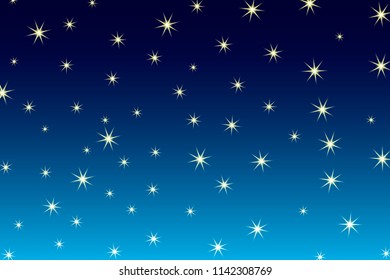 Star pattern. Glittering wave. Golden sparkling stars on dark background. Vector illustration. Eps10.