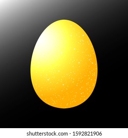Star pattern gold egg isolated on background. Vector illustration eps10.