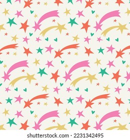 star pattern graphic design color children kids fashion trend allover texture textile glitter style shiny pink orange green yellow