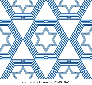 star pattern of greece flag for decoration. hexagon background. vector illustration