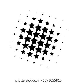  star pattern, halftone style design element, magazine style isolated, simple flat vector