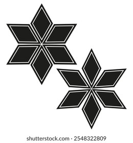 Star pattern icon. Geometric diamond shape. Abstract star symbol. Vector design.