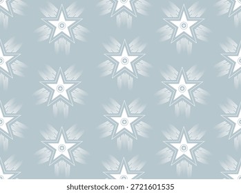 Star pattern with icy blue ground. Seamless 5 point star motif for wallpaper, surface designs, apparel, textiles, stationery, homeware, backgrounds. Twinkle stars allover print. Whimsical repeat.