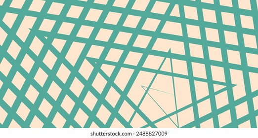 Star pattern line psychedelic abstract background, Pastel color retro groovy pattern.