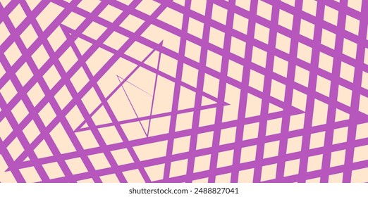 Star pattern line psychedelic abstract background, Pastel color retro groovy pattern.
