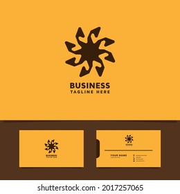 Logo de patrón de estrella con plantilla de tarjeta de visita