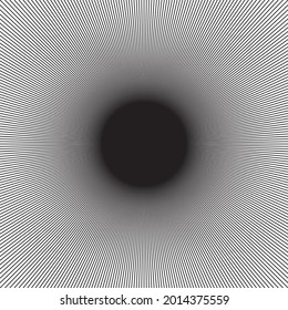 A star pattern with many thin radial black rays on a white background.