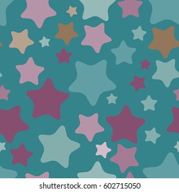 Star pattern. Night sky, starry sky. Seamless. Colorful elements for cards, packaging, paper, typography, business cards, tissues. Vector illustration