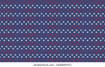 Star pattern on blue background vector illustration. Banner in USA national colors.