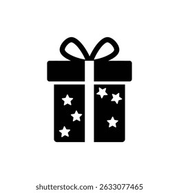 Star Pattern on Wrapped Present for Christmas