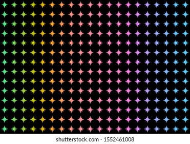 Star pattern pastel color in black background