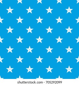 Star pattern repeat seamless in blue color for any design. Vector geometric illustration