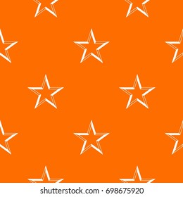 Star pattern repeat seamless in orange color for any design. Vector geometric illustration