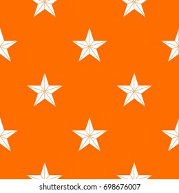 Star pattern repeat seamless in orange color for any design. Vector geometric illustration