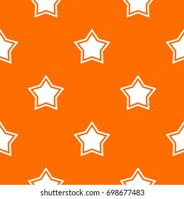 Star pattern repeat seamless in orange color for any design. Vector geometric illustration