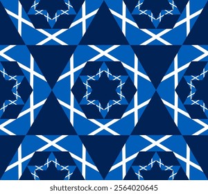 star pattern of scotland flag for decoration. hexagon background. vector illustration