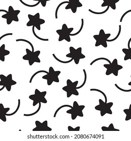 star pattern seamless. Black stars on white background vector illustration