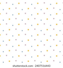 Star pattern seamless pastel color. Print for texture baby cloth, bed suit, wallpaper, booklet, paper wrapping