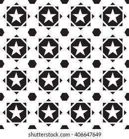Star pattern seamless retro geometric hexagon.  