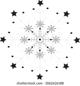 star pattern snowflake - small and big