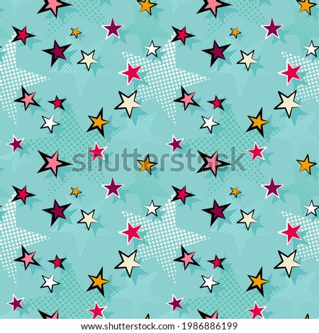 Star pattern, vector background, retro, pop art style