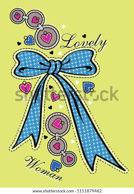 Star Patterned Ribbon Around Pink Blue Stok Vektör (Telifsiz) 1151879462