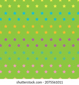 star patterns in rainbow colors on green background, vector, textile, fabric, decorative, notebook cover