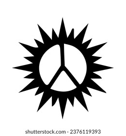 Star peace black colour design logo