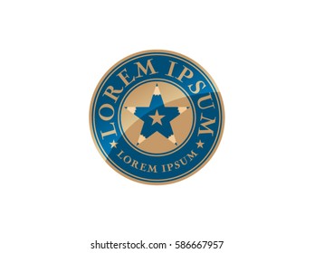 Star pencil education icon, vector