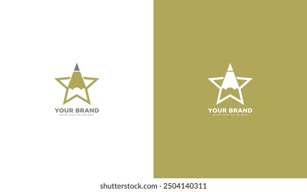 Star pencil logo. Star and pencil icon, education symbol. Graphic vector illustration design