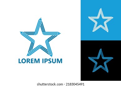 Star pencil logo template design vector