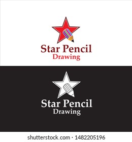 Star Pencil Logo in Vector