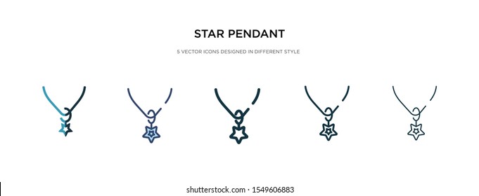 star pendant icon in different style vector illustration. two colored and black star pendant vector icons designed in filled, outline, line and stroke style can be used for web, mobile, ui