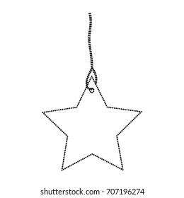 star pendant of thread monochrome dotted silhouette vector illustration