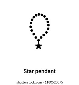 Star pendant icon  vector isolated on white background, logo concept of Star pendant  sign on transparent background, filled black symbol