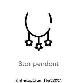 star pendant vector line icon. Simple element illustration. star pendant outline icon from woman clothing concept. Can be used for web and mobile