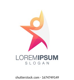 star people colorful logo design