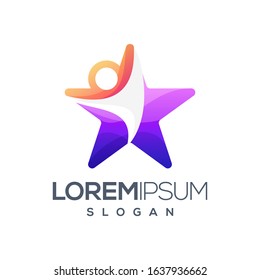star people gradient logo design