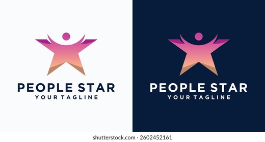 star and people logo design