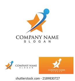 Star people logo design. Star community vector logo. star community human vector logo.