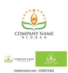 Star people logo design. Star community vector logo. star community human vector logo.