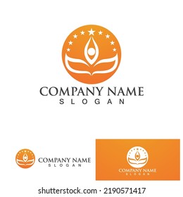 Star people logo design. Star community vector logo. star community human vector logo.